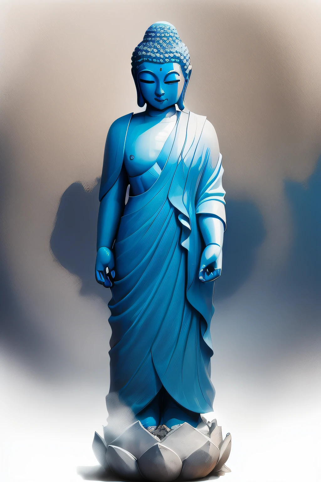 There is a blue Buddha statue, Buddha, the buddha, buddhism, beautiful image