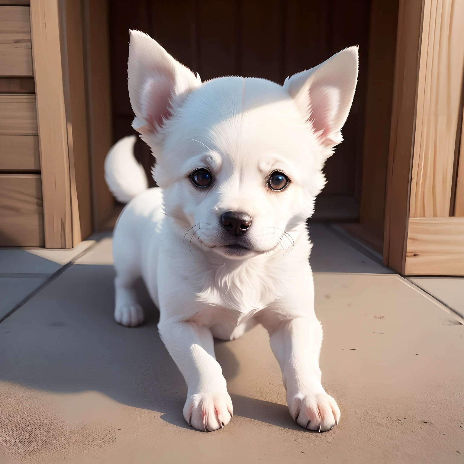 Highly detailed1.2, dog, A white,Little,
