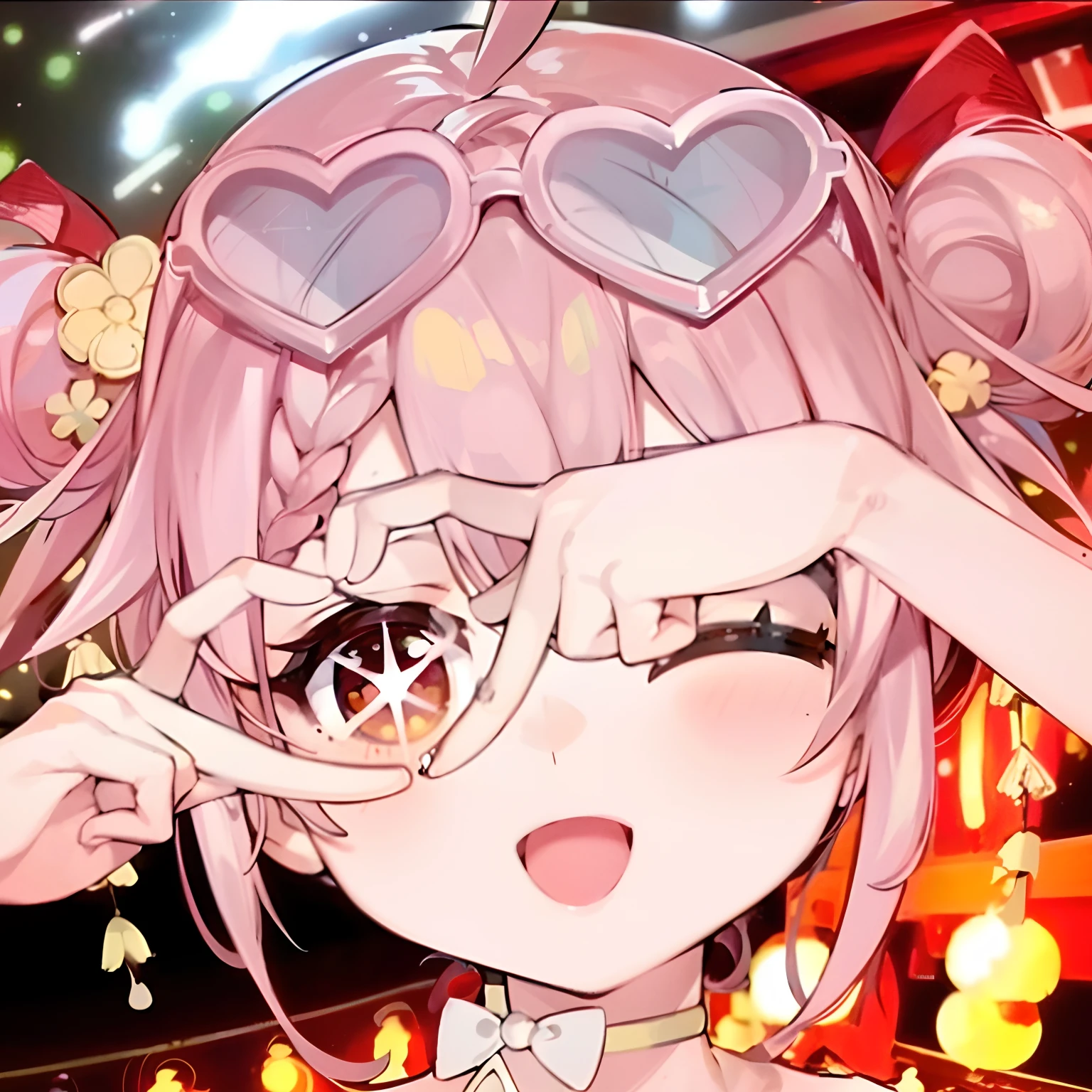 (best quality,4k,8k,highres,masterpiece:1.2),ultra-detailed,(realistic,photorealistic,photo-realistic:1.37),anime girl with pink hair and glasses looking at the camera,candy lollipop,water splashing art anime ****ta-style, kawaii girl anime visuals, magical girl anime character, anime atmosphere, from the video game "Aoi Lane", Ahoge hairstyle, Horo fur, magical girl illustration, cute anime art style, Ahoge face, dreamy and psychedelic anime vision.