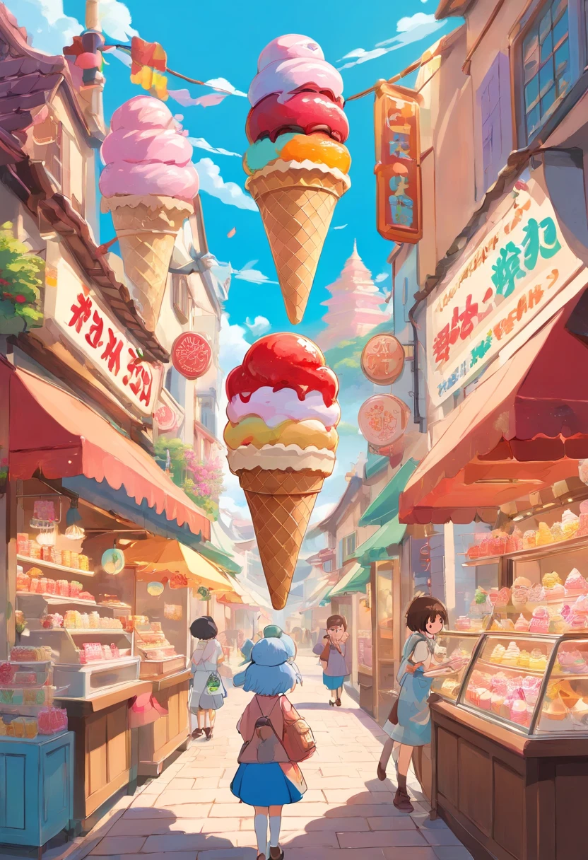 (best quality,ultra-detailed),anime,logo,Ice Geek,ice cream parlor,playful design,colorful,fun characters,sweet treats,creative,whimsical background,cute decorations,anime-inspired illustrations,vibrant colors,cool typography,joyful atmosphere,delicious flavors,attractive visual appeal,mouth-watering desserts,memorable branding,eye-catching,unique concept,irresistible desserts,imaginative,cheerful ambiance,fantasy themes,manga style,energetic,innovative layout,enticing ice cream cones,yummy ice cream scoops,cartoonish characters,playful animations,artistic,attention-grabbing design