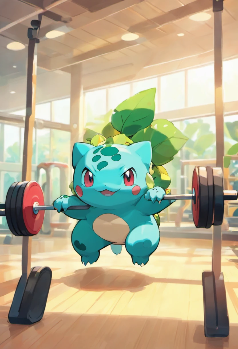 Bulbasaur training in the gym