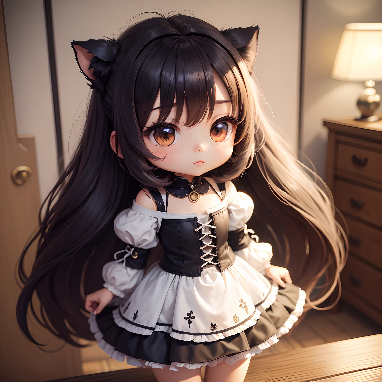a chibi cat outfit.