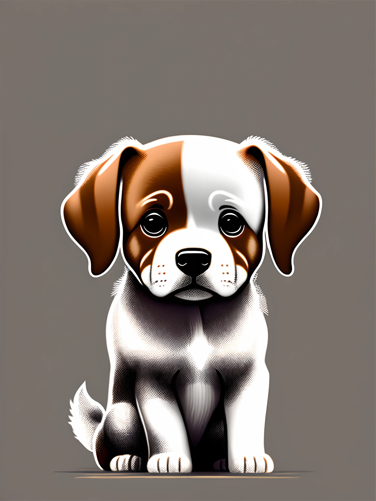 Desenho de colorir de um cachorro no campo, em preto e branco,  estilo desenho animado com poucos detalhes, arte de linha limpa, dashes only, fundo branco linhas grossas, sem cor, sem sombras, sem sombreamento