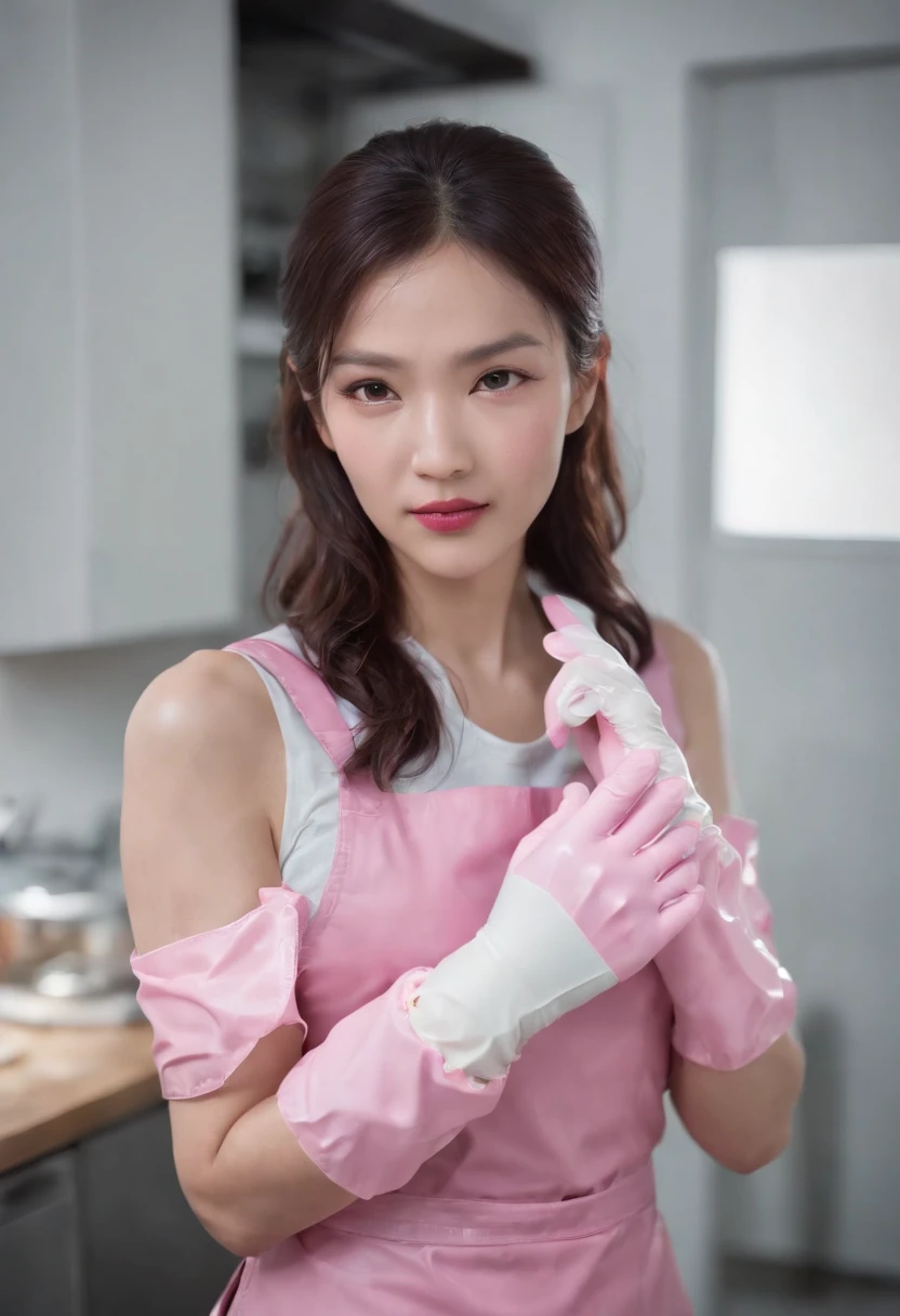 nsfw,nude,Open Chest,1 Female, nurse, nurse Cap, Whiteware, ((White legwear, zettai ryouiki)), White gloves,  Pink lipstick, smile, Are standing, Sharp contours, Short sleeve, Highest quality, Tabletop, clinic、Browsing Caution,Focus on the thighs,Upturned nipples、Spread your legs wide、Angle from below、Crouching、hands on thighs