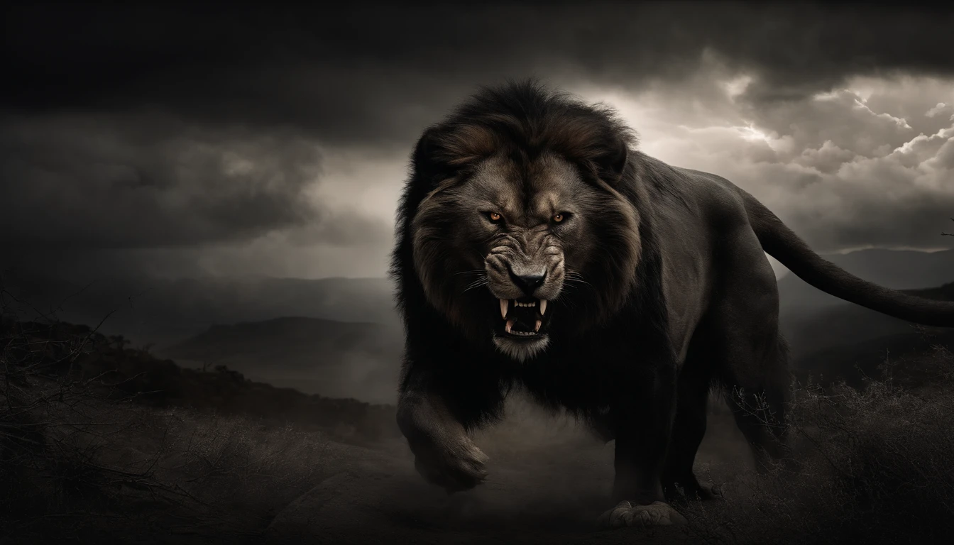 (best quality,4k,8k,highres,masterpiece:1.2),ultra-detailed,(realistic,photorealistic,photo-realistic:1.37),dark,horrifying,terrifying,detailed portrayal of the Beast,scary atmosphere,ominous,haunting presence,666 represented in a frightening manner,creepy symbol of 666,Beast's eyes glowing with an evil light,ominous shadows and gloomy lighting,sinister aura,demonic features,Beast's terrifying roar,gothic atmosphere,ominous clouds covering the sky,ominous storm gathering,ominous thunder and lightning,dark and haunted forest,darkened trees reaching out like grasping hands,sinister fog enveloping the scene,people trembling with fear at the sight of the Beast,panicked expressions of the people,desperation in their eyes,people running away in terror,desolate and despaired landscapes,wild wind sweeping through the scene,howling sound of the wind,The Beast's demonic face coming out from the shadow,thick chains wrapping around the Beast, symbolizing its captivity,menacing presence of the Beast looming over the horizon,uncontrollable power and destructive force unleashed by the Beast,people desperately seeking shelter, fear in their every move.