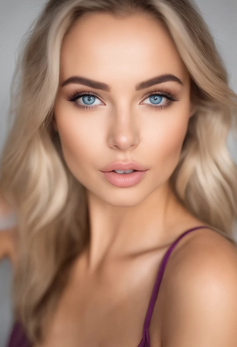 woman with matching tank top and panties, Sexy girl with blue eyes, portrait sophie mudd, portrait corinna kopf, blonde hair and large eyes, Selfie einer jungen Frau, Augen im Schlafzimmer, Violet Myers, ohne Make-up, Natural makeup, Blick direkt in die Kamera, Gesicht mit Artgram, dezentes Make-up, Stunning full body shot, im Schlafzimmer, Spaltung