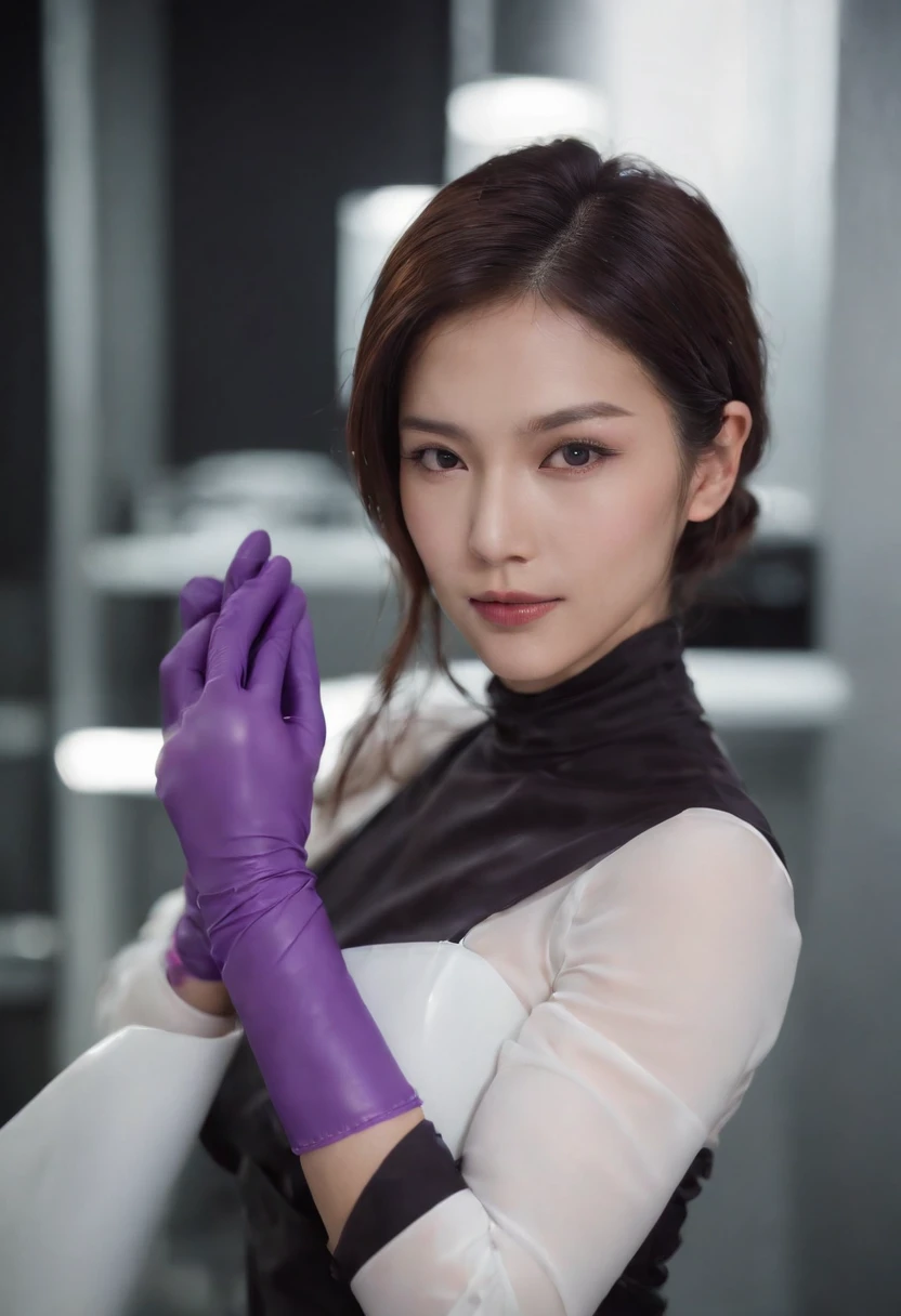Meilin from Advanced Metal Gear Research Institute. Highly realistic. rubber glove、Pink rubber gloves、Pink cooking gloves、Long gloves、Glossy gloves、