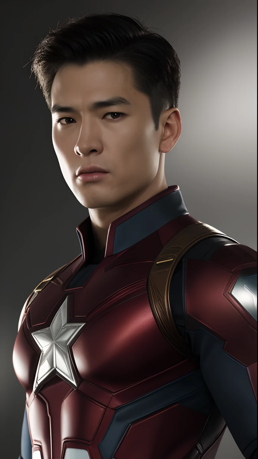 Tarantino Style Asian Boy as Captain America 8k, High definition, Rosto detalhado, Rosto detalhado, Olhos detalhados, terno detalhado, No estilo da Marvel e DC, hyper-realistic, + Cinematic Shot + dynamic compositing, incrivelmente detalhado, sharpen, Detalhes + Detalhes soberbos + Noite com Luz + perfeccionismo + realismo premiado ((Moody Lighting))
