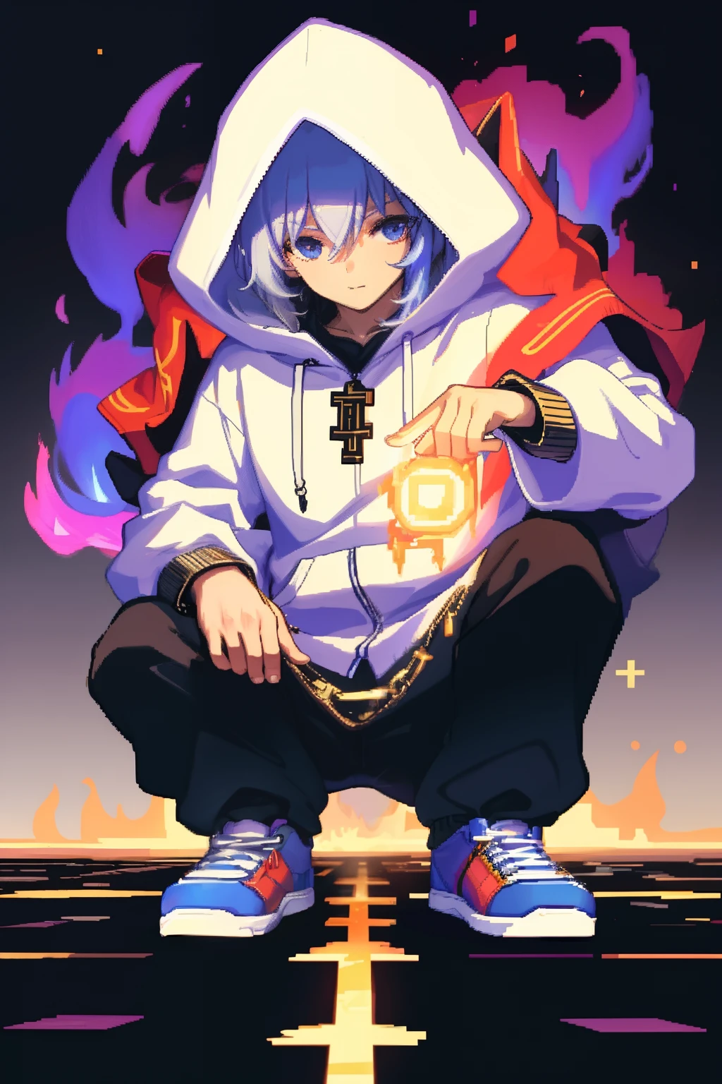 sorcerer ,Hoodie,Snickers,8bit,magic,fire