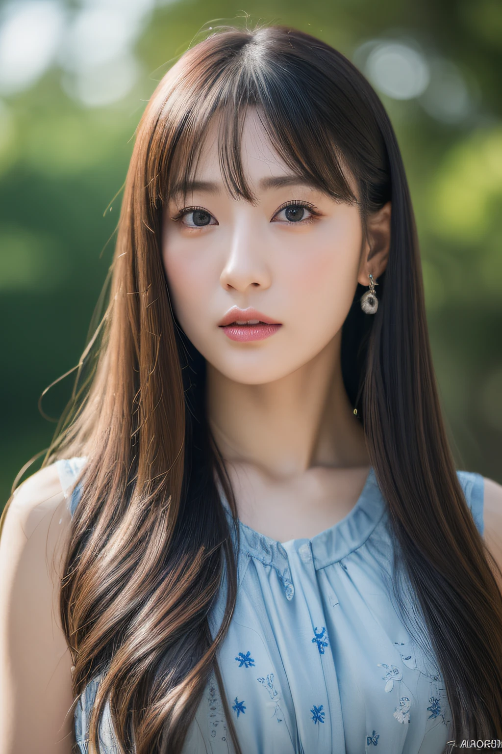 (in 8K、Raw photography、top-quality、​masterpiece:1.2)、30-years old、(japanes)、1人の女性、A detailed face、A detailed eye、Detailed mouth、party dress