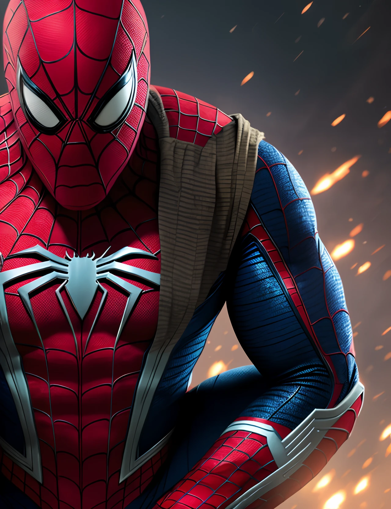 Wolf using costume Spiderman, Detailed, 4k, hdr