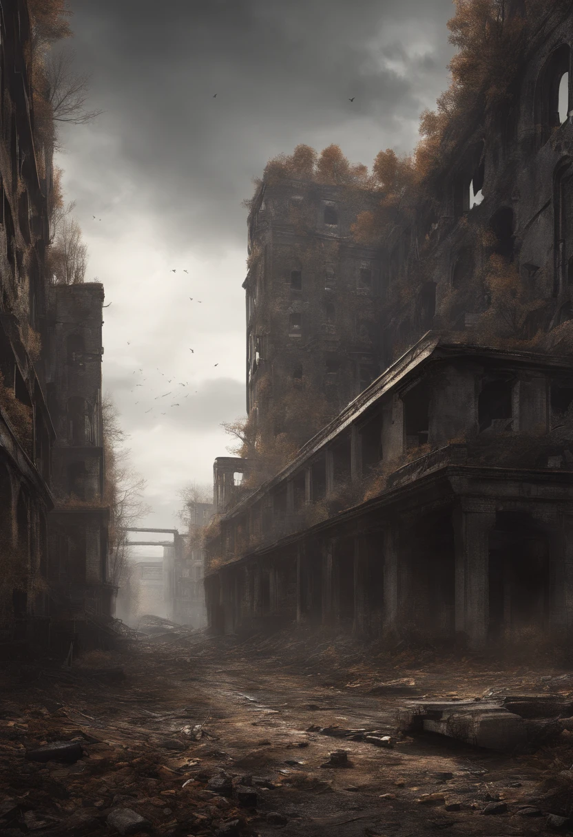 Autumn noise Future post-apocalyptic ruins