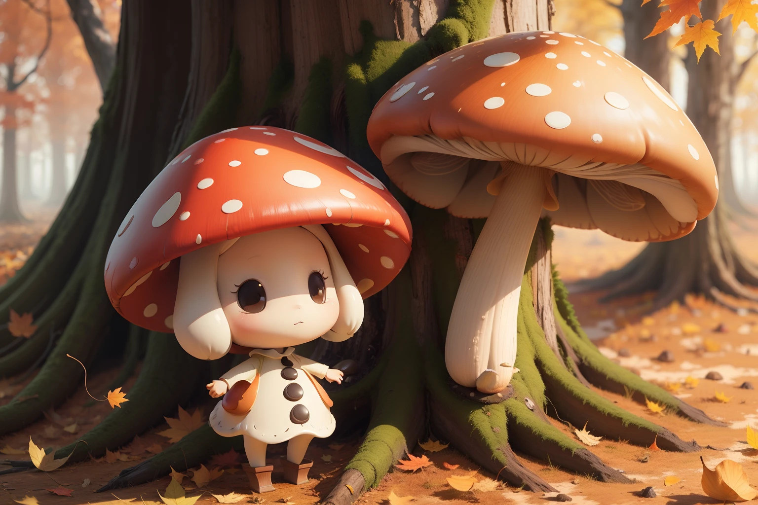 personify mushroom, autumn