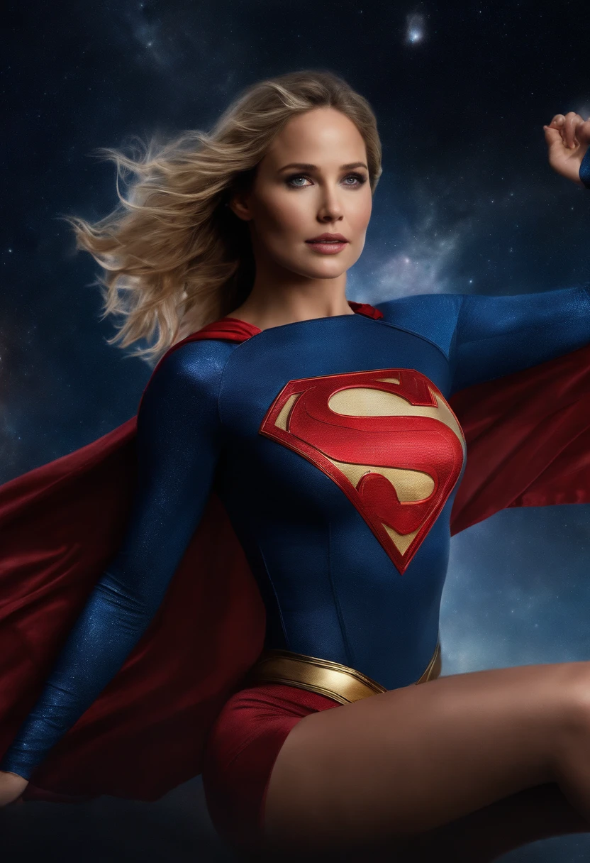 Supergirl1984s costume  real old Andrea Anders 2024; HD. Photograph, ((realism)), extremely high quality RAW photograph, ultra detailed photograph, sharp focus, high resolution, (detailed skin:1,3),high quality, film grain, Fujifilm XT3,Highly Detailed, movie, (Cinematic Photo:1.3) of (Realistic:1.3)