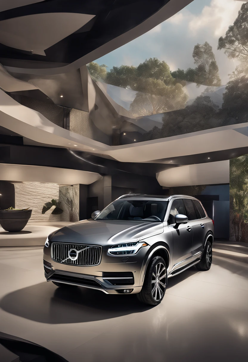 A cinematic masterpiece: Volvo XC90, ultra-detailed SUV, HDR lighting, professional photography, vivid colors, sharp focus, realistic style, bokeh, studio lighting, high-quality rendering, detailed interior and exterior, panoramic sunroof, luxurious leather seats, spacious and comfortable, elegant and modern design, powerful and efficient engine, cutting-edge technology, advanced safety features, multi-function touchscreen display, seamless connectivity, state-of-the-art audio system, panoramic view of epic landscapes, adventure on winding roads, dynamic driving experience, effortless control, unparalleled driving pleasure.