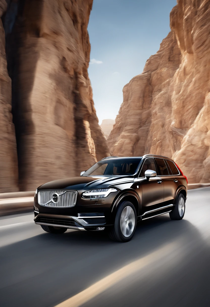 A cinematic masterpiece: Volvo XC90, ultra-detailed SUV, HDR lighting, professional photography, vivid colors, sharp focus, realistic style, bokeh, studio lighting, high-quality rendering, detailed interior and exterior, panoramic sunroof, luxurious leather seats, spacious and comfortable, elegant and modern design, powerful and efficient engine, cutting-edge technology, advanced safety features, multi-function touchscreen display, seamless connectivity, state-of-the-art audio system, panoramic view of epic landscapes, adventure on winding roads, dynamic driving experience, effortless control, unparalleled driving pleasure.