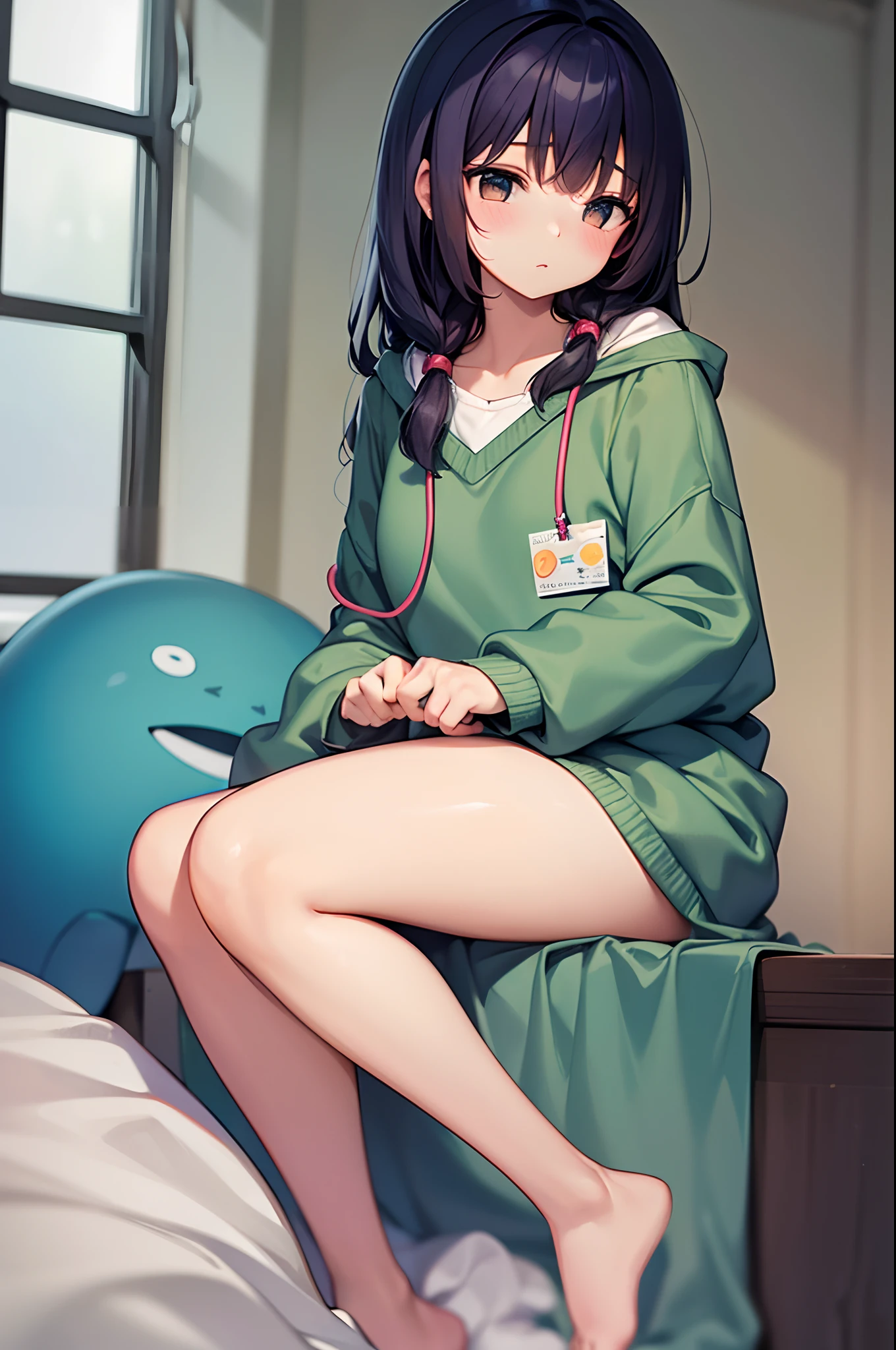 An unemployed young girl who dropped out of who has been withdrawn to her room for many years、Thick and soft puni puni thighs、Heavily bedridden and spending all day on a sleeper