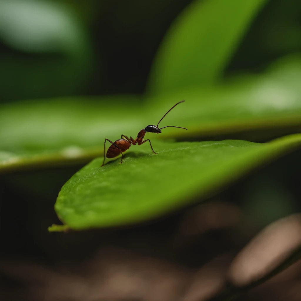 There is a small bug on one of the leaves in the garden, a macro photograph by Edward Corbett, unsplash, fine art, looming over ant pov, tiny insects, sitting on a leaf, ant view, ant's POV, ant pov, infested with pitch green, insects, sheltering under a leaf, ants, insect, ant pov from the floor