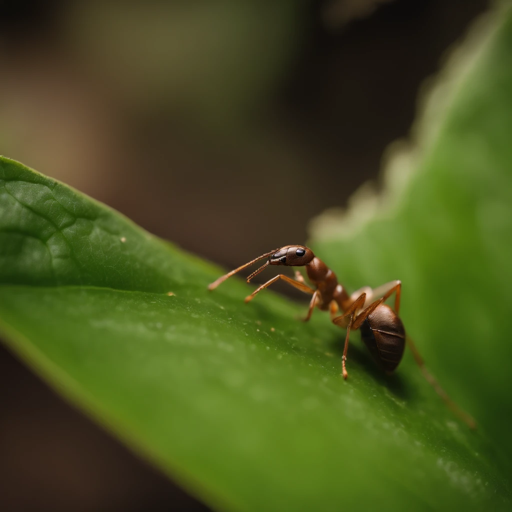 There is a small bug on one of the leaves in the garden, a macro photograph by Edward Corbett, unsplash, fine art, looming over ant pov, tiny insects, sitting on a leaf, ant view, ant's POV, ant pov, infested with pitch green, insects, sheltering under a leaf, ants, insect, ant pov from the floor