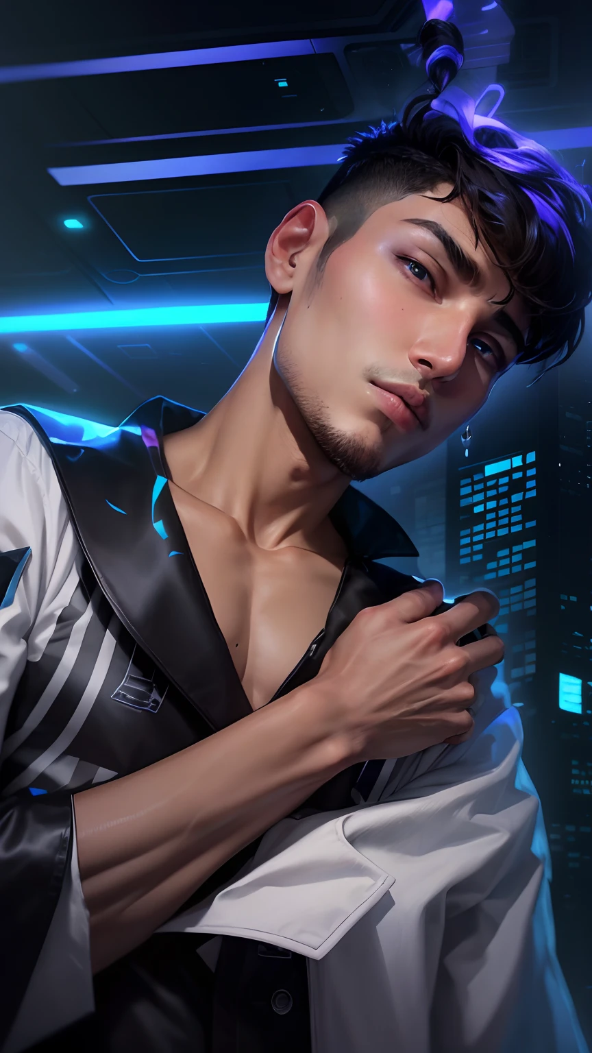 CYBER CITY BACKGROUND DON'T CHANGE HAIRSTYLE HANDSOME BOY DONT CHANGE CLOTHES