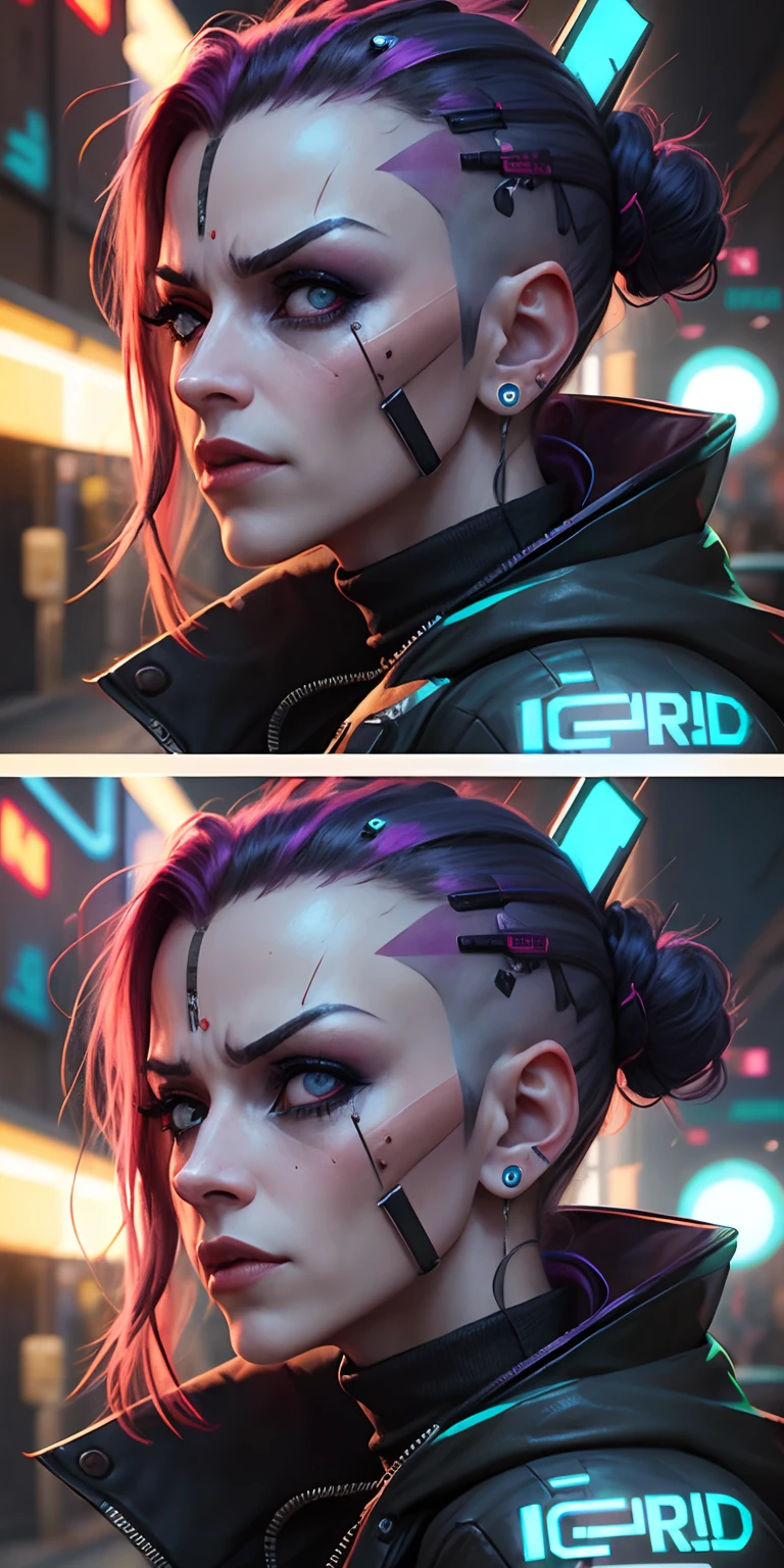 ((The concept character sheet of a strong, attractive, and hot alt lady wearing sexy biopunk armor)). Her face is oval, forehead is smooth and visibly rounded at the temples. jawline is softly defined, giving her a gentle and feminine appearance, ((NSFW, sexy glowing alien armor, biopunk swords)), ((Masterpiece, Highest quality)), 8k, Detailed face (short hair faded and spiked, undercut hairstyle) (multicoloured hair) (green glowing eyes), light blue hair, pantyhose, stocking, ((Infographic drawing. Multiple sexy poses. tattoos, glasses, sexy biopunk skirt, sexy biopunk top))