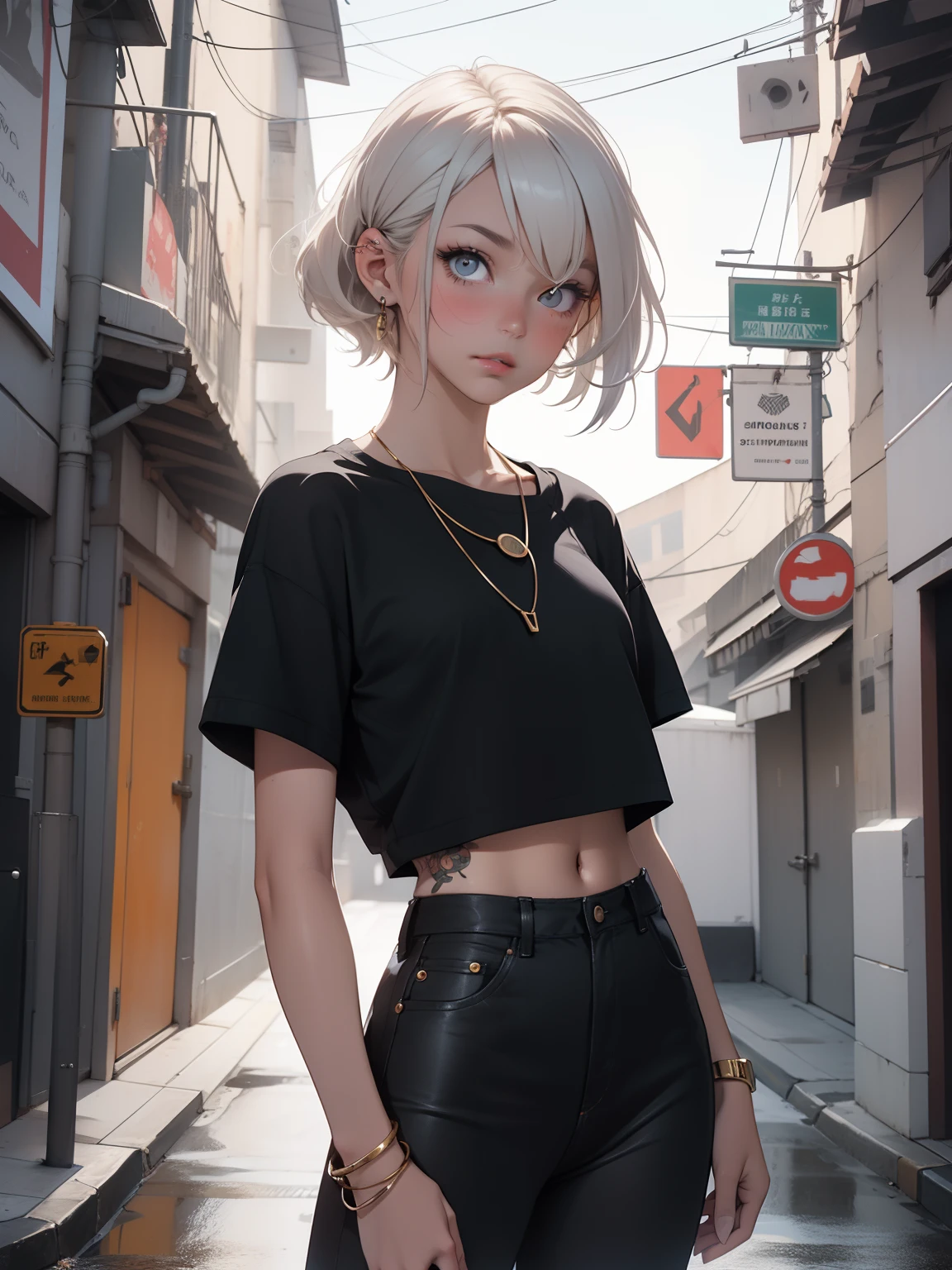 corpo todo, maquiagem, mascara, Lips are soft or colored, fundo preto simples, minimalismo, monotone, paletas de cores simples, limpo, Crisp drawings, silhuetas fluidas, punk , Pants, roupa rasgada, Rocha, Saia, Asymmetric, geometric, roupas de praia, Simple and minimalist accessories, Necklaces and thin rings in silver or gold, Pulseiras simples, Designs diferentes,  silhuetas simples, Estilo Diesel, garota punk, minimalismo, materiais de alta qualidade, Fresh and urban printing, alta moda, Moda punk, vermelho, cor preta, sexy, rosto infantil, seios pequenos, cabelo colorido