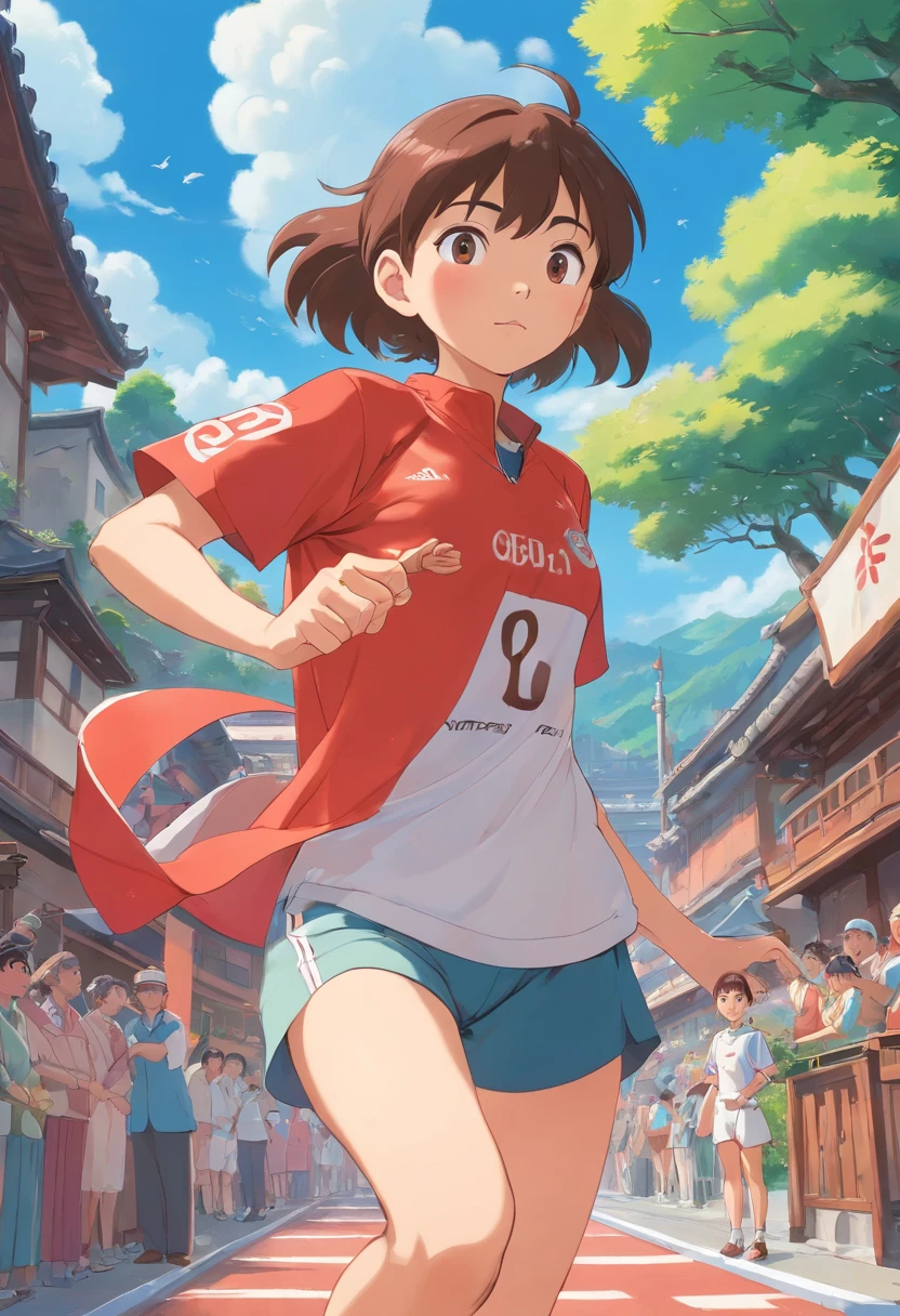 Sports girl,Asian games,Smudge,Faraway view,super-fine,ultra - detailed,high qulity,8K ,oc rendered,dynamic viewing angle