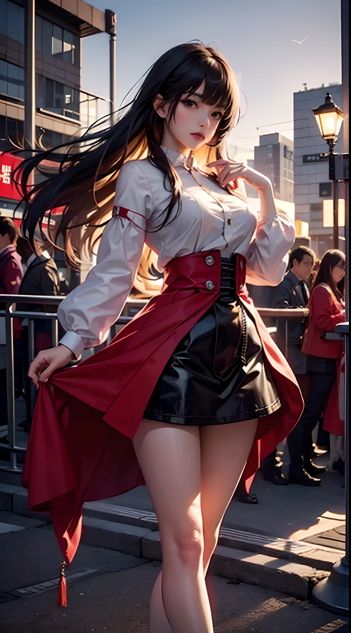 Kurumi, masterpiece, best quality, detailed, (1girl), solo, standing, close to viewer, Tokyo background night
