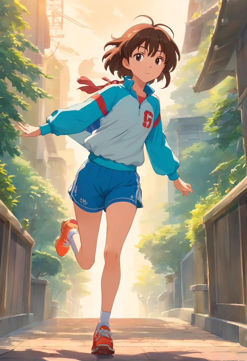 Sports girl,Starting position,Asian Games,Smudge,Faraway view,super-fine,ultra - detailed,high qulity,8K ,oc rendered,dynamic viewing angle
