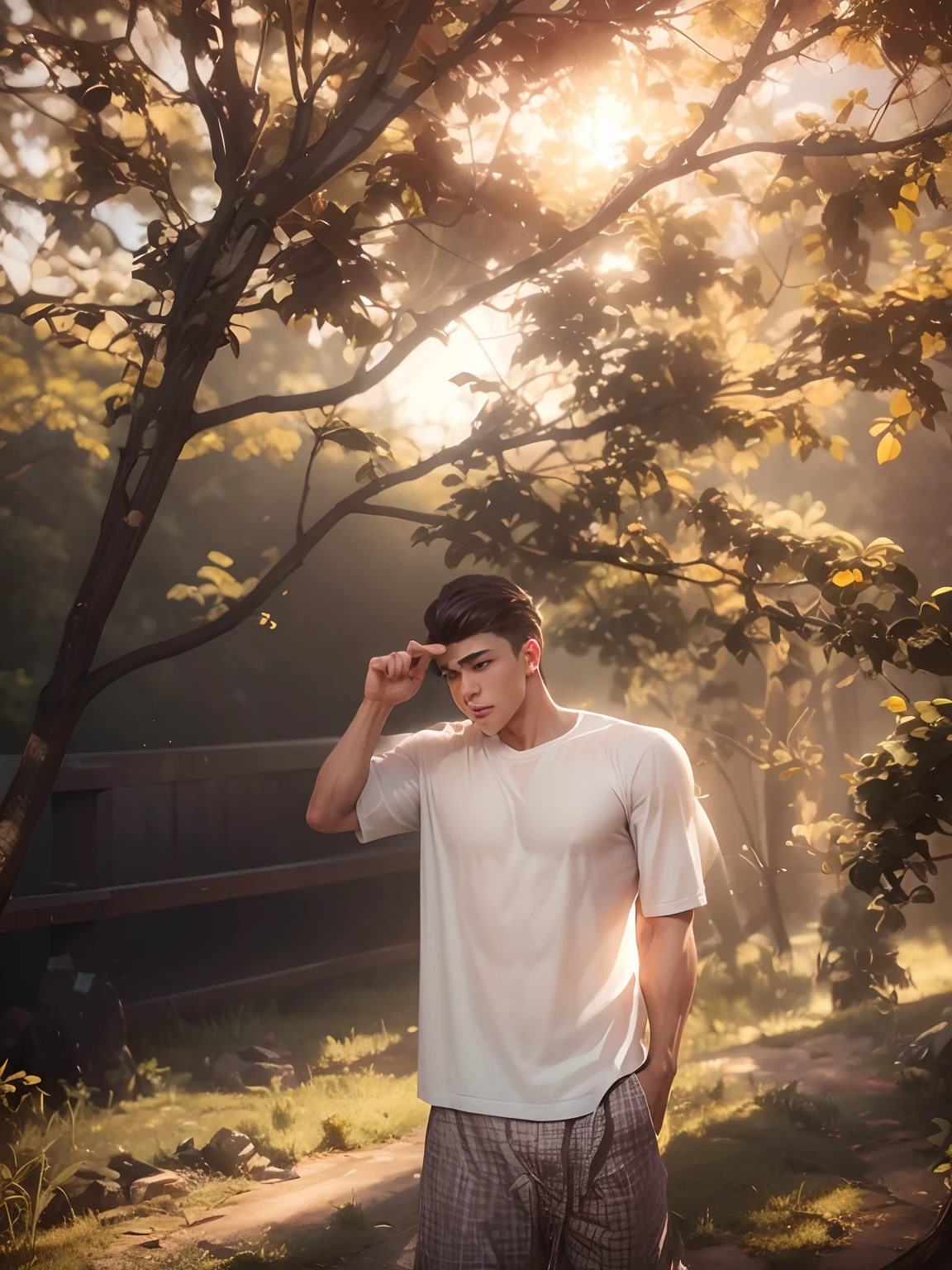 Cute boy and body building ultra realistic, --v4