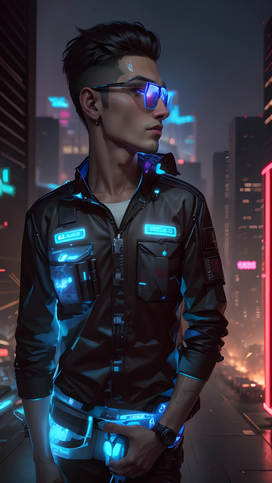 Change background cyberpunk handsome
boy, realistic face, 8k, ultra realistic,
