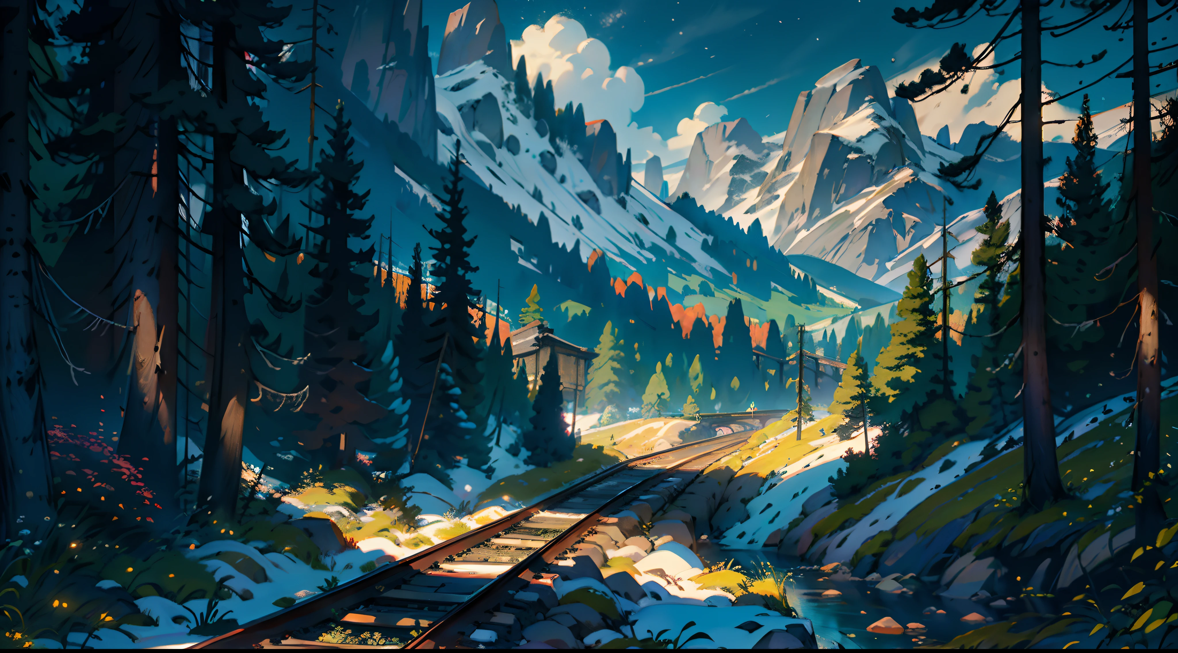 (train:1.1,motion:1.1),mountains,forest,sea,cozy city,happiness,retro,full color,multicolor,artful,top detail,super quality,fine details,highlights,neon lights,(masterpiece:1.2),ultra-detailed,(realistic:1.37),vivid colors,physically-based rendering,sharp focus,studio lighting