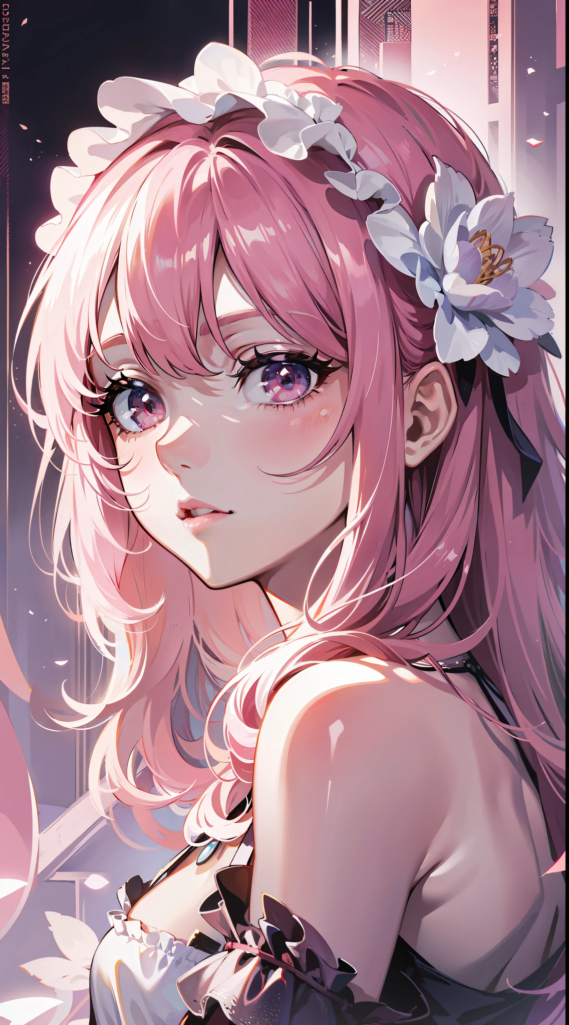 Pale pink hair gentle big sister. Excellent, ultra-high quality, delicate face, high resolution