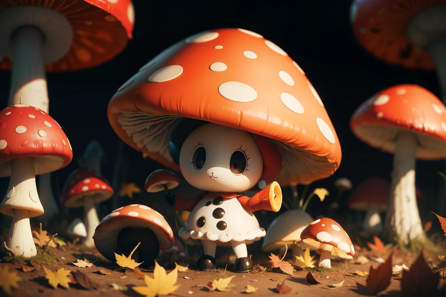 personify mushroom, autumn, horror