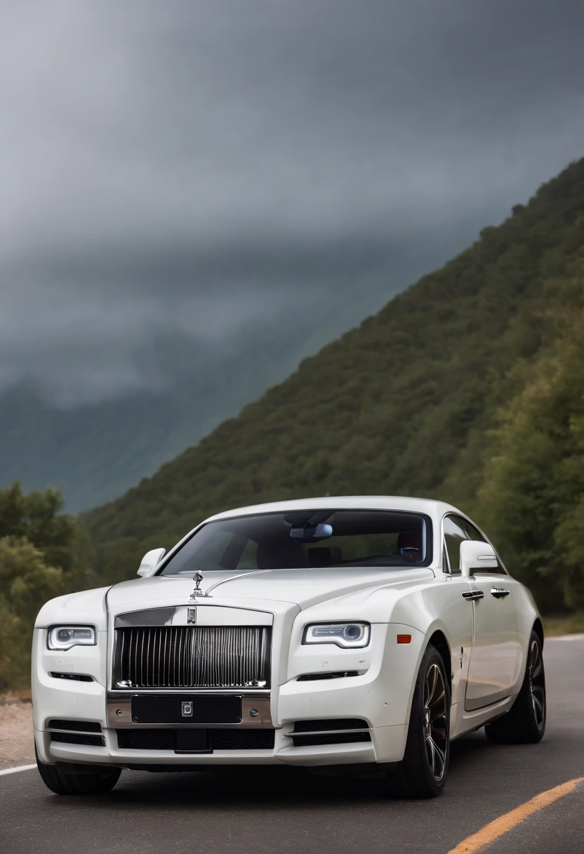 A Rolls-Royce, in showroom, Masterpiece, realistic, HD, nismo, hi performance, Don’t make photos too cartoony. Showing the integration between the car and the environment.