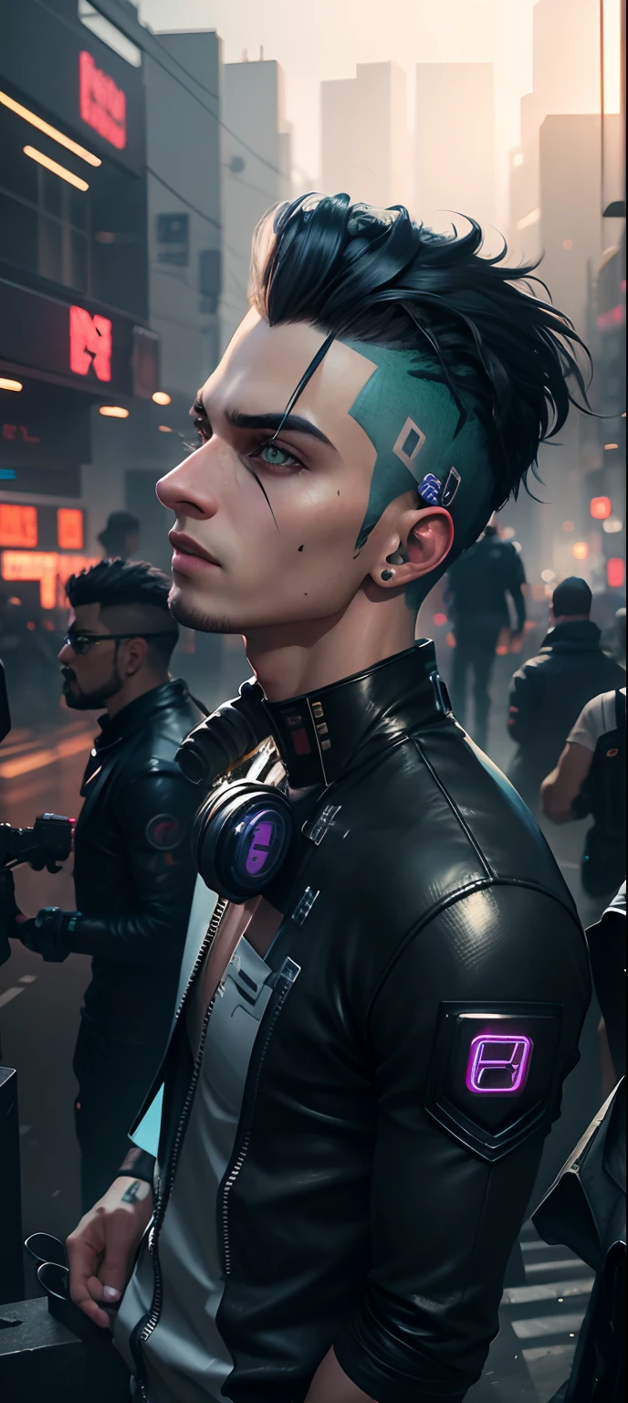 Change background cyberpunk handsome
boy, realistic face, 8k, ultra realistic,