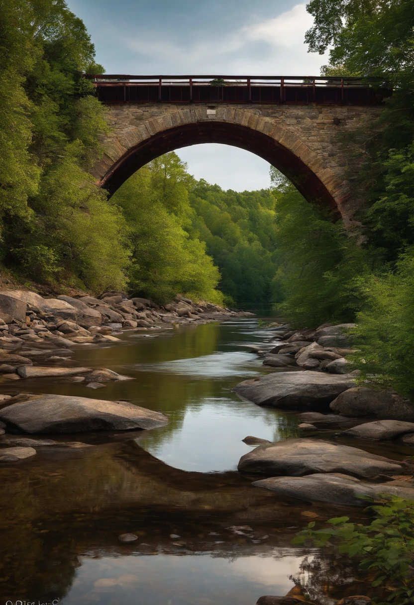 Historic bridge. Historic. Otantik. On the river.