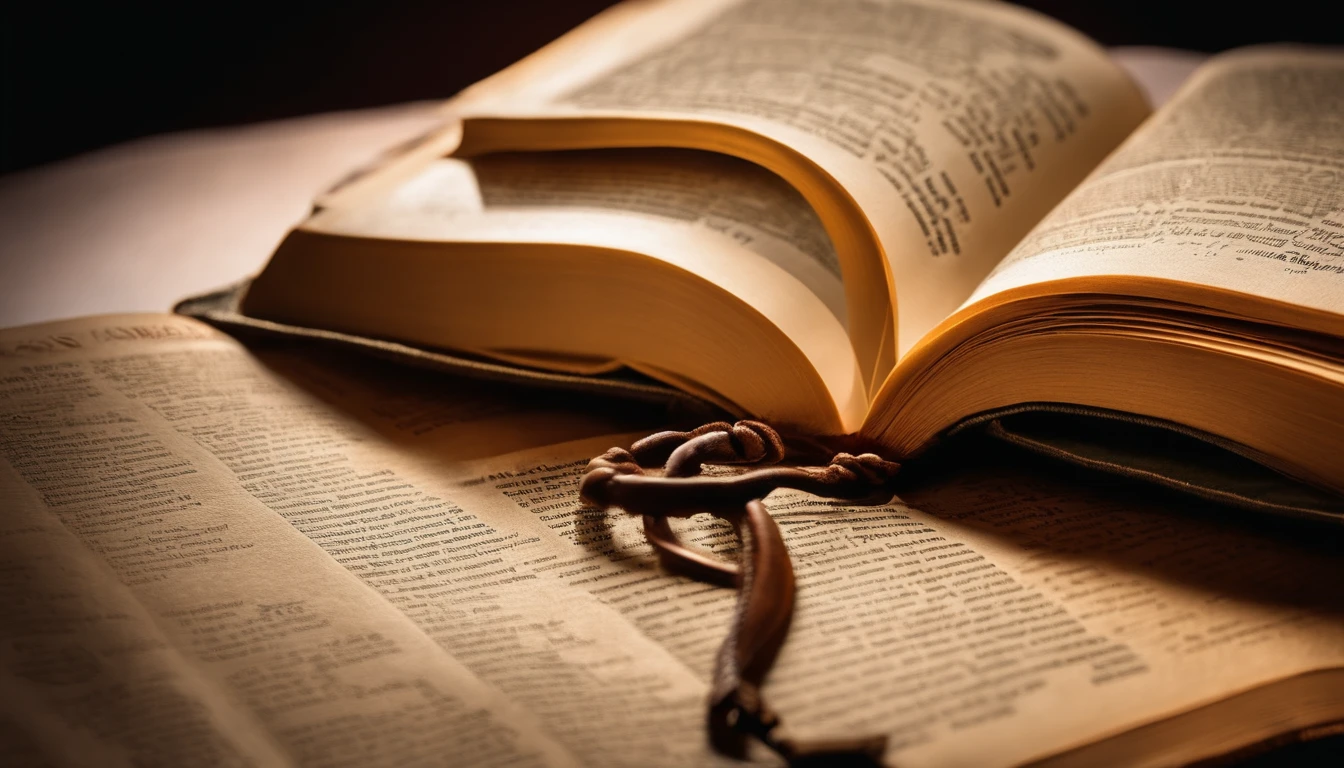 An image of an open Bible with the Book of Genesis highlighted.