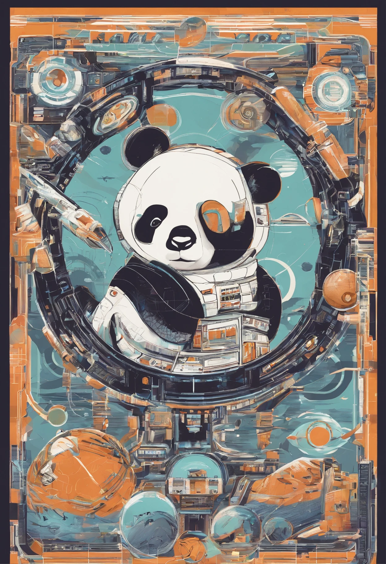 pandas,,embroidery