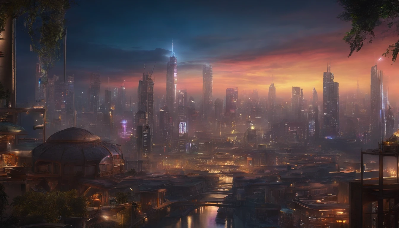 (tmasterpiece) Cyberpunk city, in the center of a can of craft beer Illuminated sky, neonlight, Image, Seen from scratch, Wide landscape, futuristic city