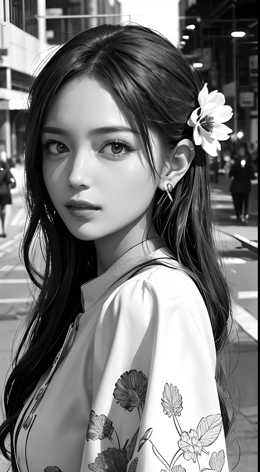 (masutepiece, of the highest quality, Best Quality, Official art, Beautiful and aesthetic:1.2), Extremely detailed,(Fractal Art:1.1),(Colorful:1.1)(Flowers:1.3),highest details,(Zentangle:1.2), (Dynamic Pose), (Shiny skin), (Many colors:1.4), ,(earrings:1.4), Beautiful girl Aodai in vintage color, Realistic:1.3, Street, Cyberpunk, Sunlight, Backlighting, ((((nffsw)))), complex scenes, art stations, Intricate details, Vignette