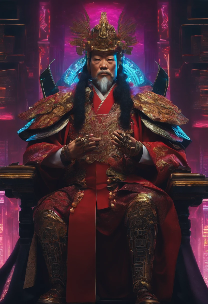 Cyberpunk Japanese Emperor Cyborg