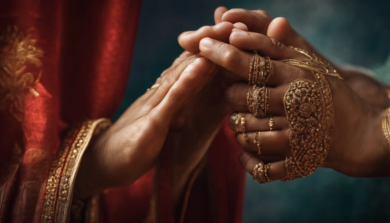 A symbolic image of praying hands to represent the spiritual context of the study.