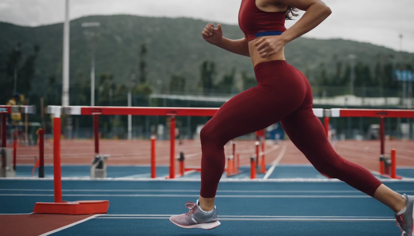35mm humanistic lens，Sports girl，Starting position，running track，detailedbackground，Asian Games，Full body like，Smudge，Accurate facial features，dynamic blur，super-fine，ultra - detailed，high qulity，8K ，oc rendered，dynamic viewing angle，Hyper Real，Ultra photo realsisim