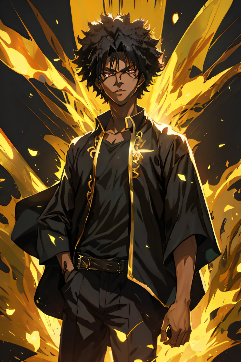 personagem de anime com um cabelo preto e uma capa em, badass anime 8 k, arte chave do anime, cara bonito na arte demon slayer, arte detalhada do personagem de anime, Demon Slayer rui fanart, Arte Oficial, samurai com afro, arte oficial do personagem, arte de anime digital detalhada, (fire), estilo de arte demon slayer, arte oficial altamente detalhada, arte chave detalhada do anime, fanart de alta qualidade