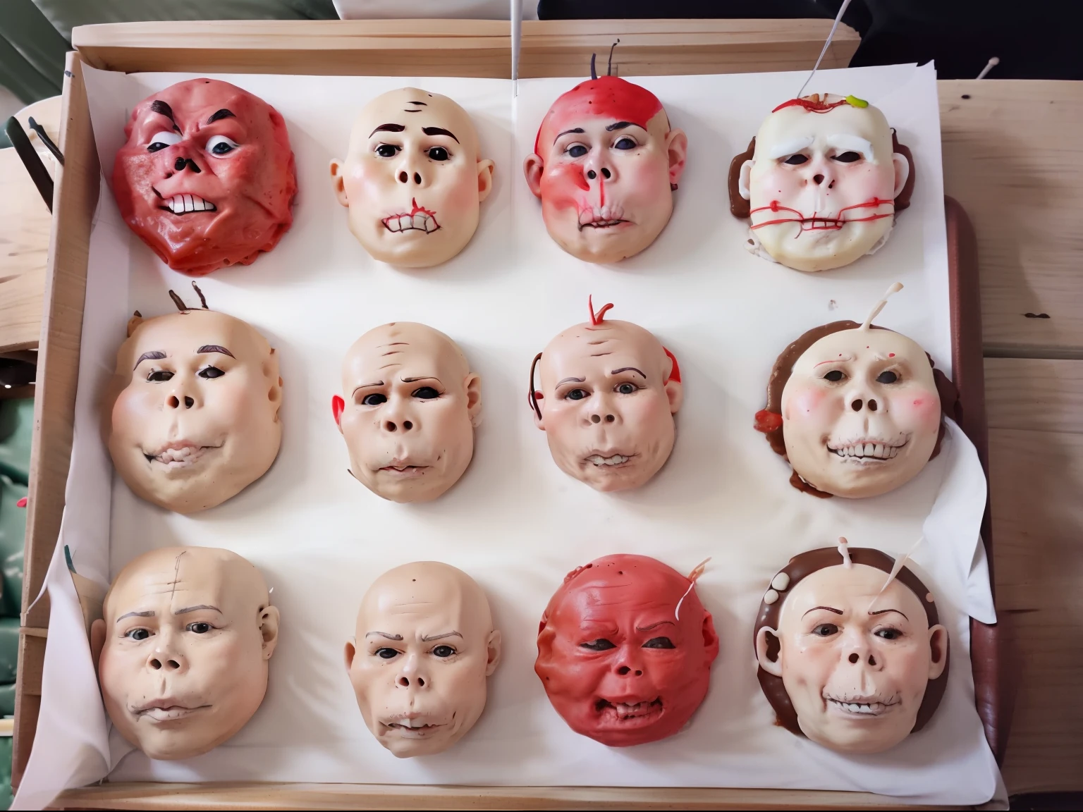 Plate of Halloween Cookies, Each is rendered in a different style, From realistic to cartoonish.