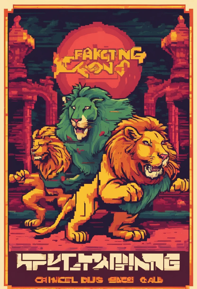 Fleeing lions