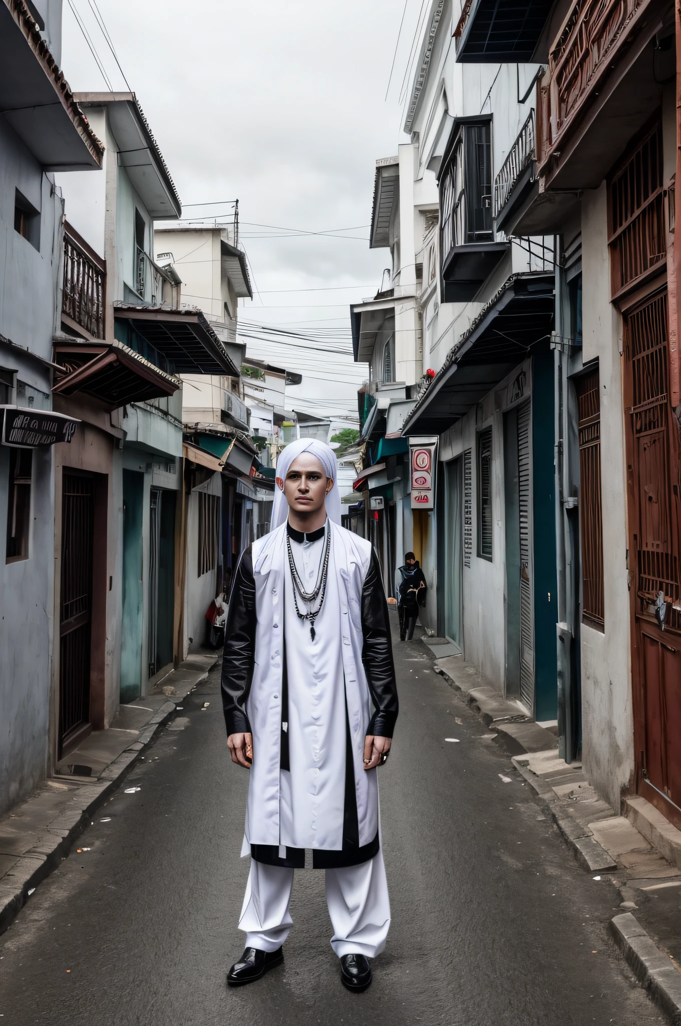 White Goth man in siti street