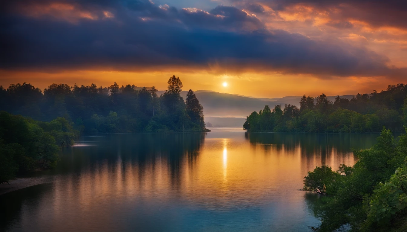 A scene with the Spirit of God hovering over the waters