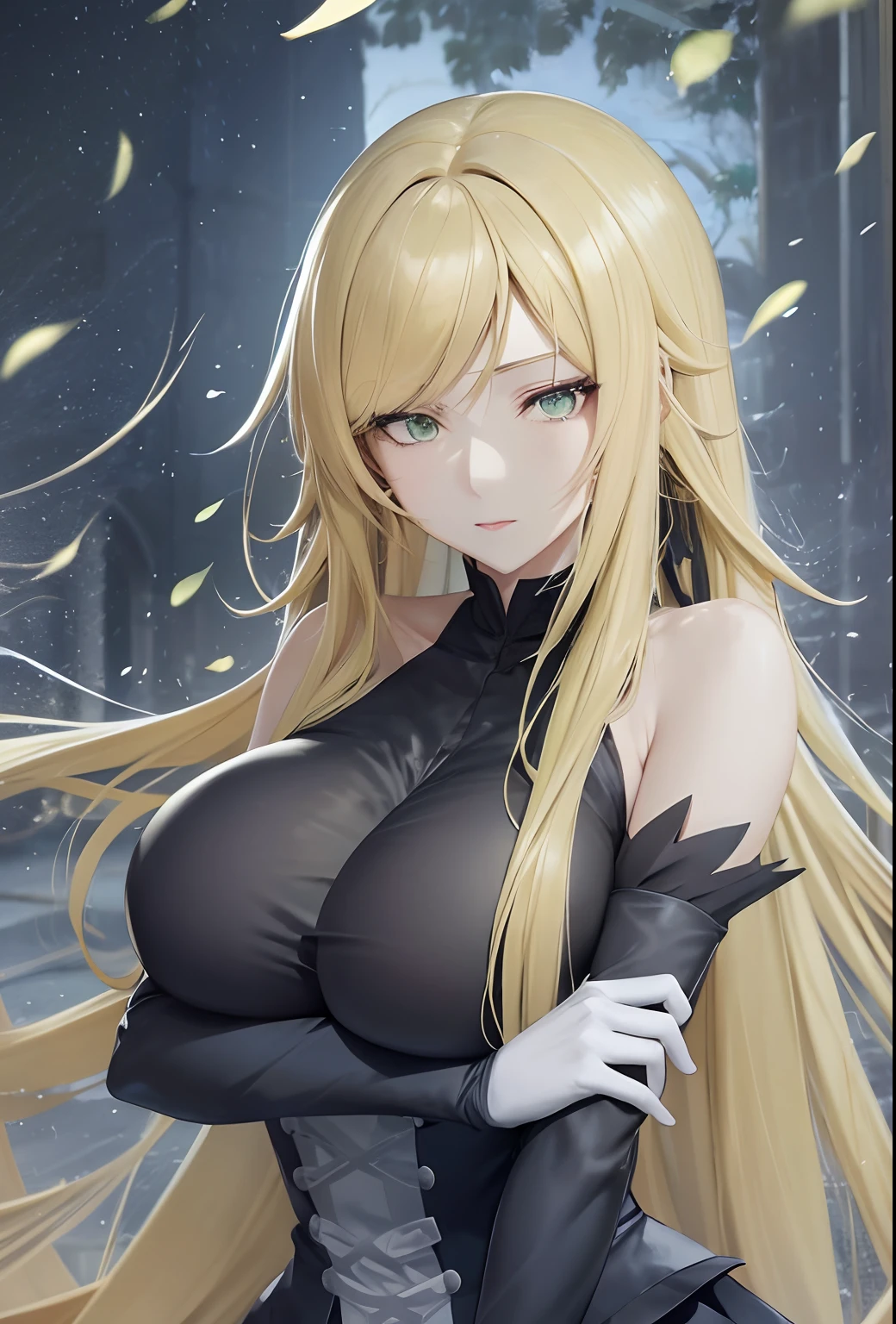 anime girl with long blonde hair and green eyes in a black outfit, blonde anime girl with long hair, marin kitagawa fanart, marisa kirisame, artoria pendragon, portrait knights of zodiac girl, anime girl with long hair, anime goddess, android heroine, blonde - haired princess, from girls frontline, portrait of a female anime hero